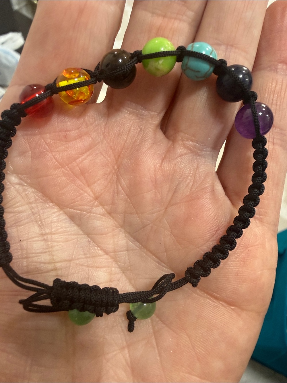 Colorful chakras Beaded Macramé Bracelet